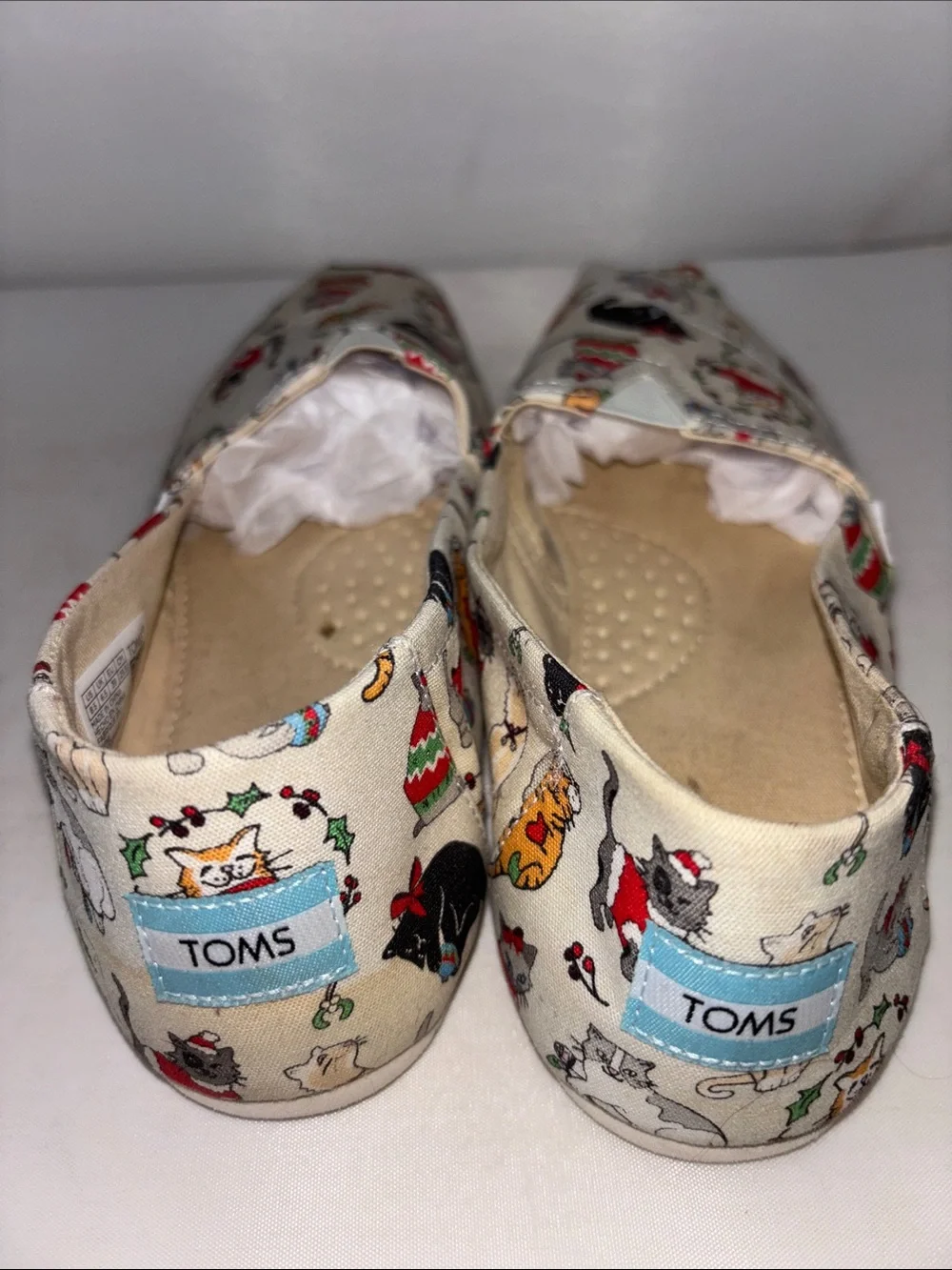 TOMS Belmont Slip-on Loafers Christmas Holiday Cats
